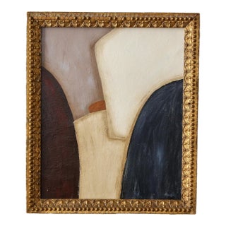 Original Framed Abstract Painting in Antique Gold Frame For Sale