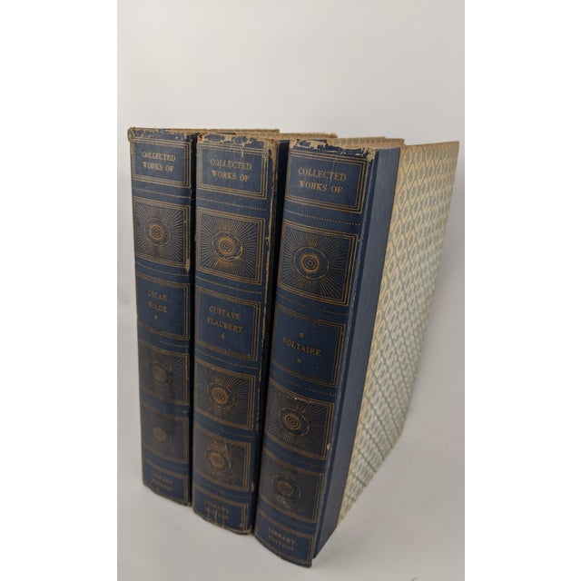 1940s Greystone Press Collected Works Library Books in Blue & Gold, Set of 3 For Sale - Image 9 of 14