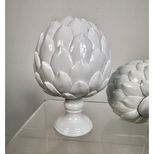 Pr. Blanc De Chine Artichoke Form Ornaments For Sale - Image 4 of 8