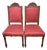 Pair Antique French Louis XVI Carved Walnut Upholstered Side Chairs For Sale