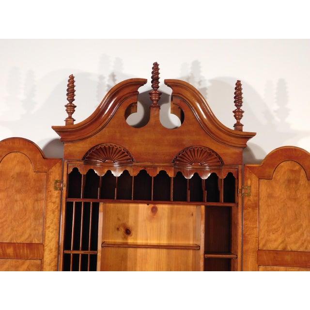 Rare Antique Wright Table Co. Tiger Maple Cherry Pine Chippendale Secretary Desk For Sale - Image 10 of 18