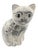 Offered is a black and white glazed red clay terracotta decorative cat figurine depicting a village gathering - possibly a...