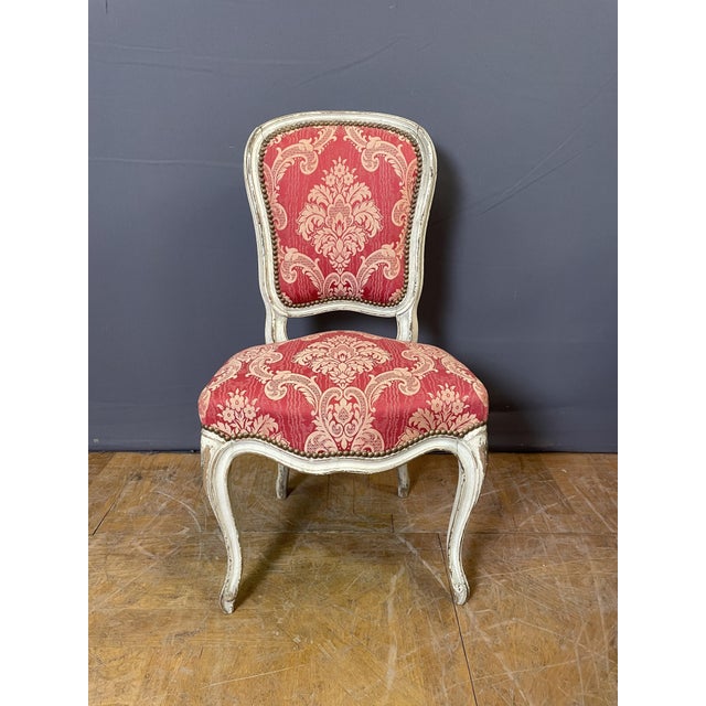 Wood Antique Louis XV Chairs in Polychrome Wood, 1890s, Set of 4 For Sale - Image 7 of 9