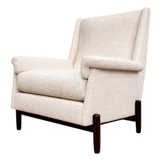 Jorge Jabour Club Chair in Brazilian Rosewood and Bouclé, 1960s - Lot 233 For Sale