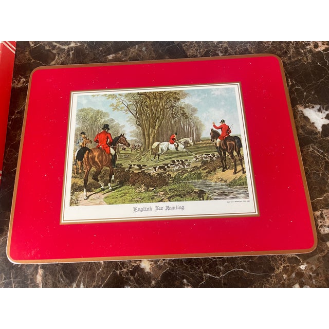 Vintage Pimpernel Equestrian Cork-Back Placemats For Sale - Image 4 of 8