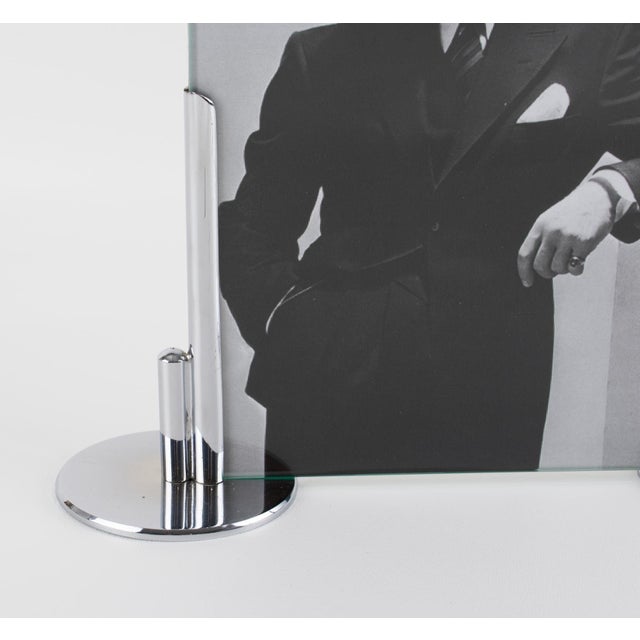 Metal Art Deco Modernist Chrome Picture Frame, France 1930s For Sale - Image 7 of 11