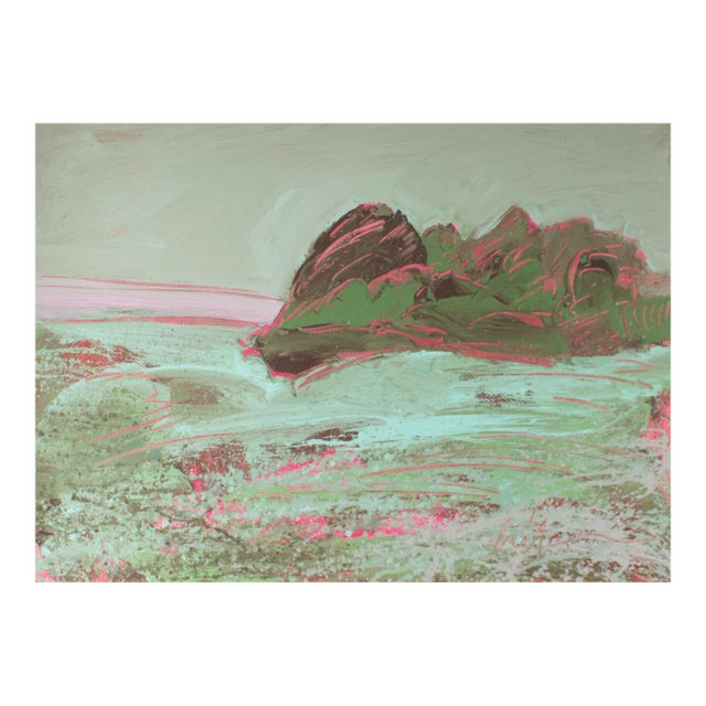 1980s Abstract Acrylic Landscape Painting by Harry Hilson For Sale