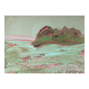 1980s Abstract Acrylic Landscape Painting by Harry Hilson