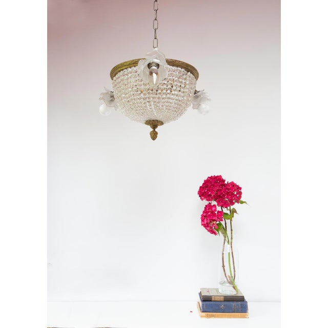 French Corbeille Chandelier in Bronze and Glass, 1890s For Sale - Image 12 of 14