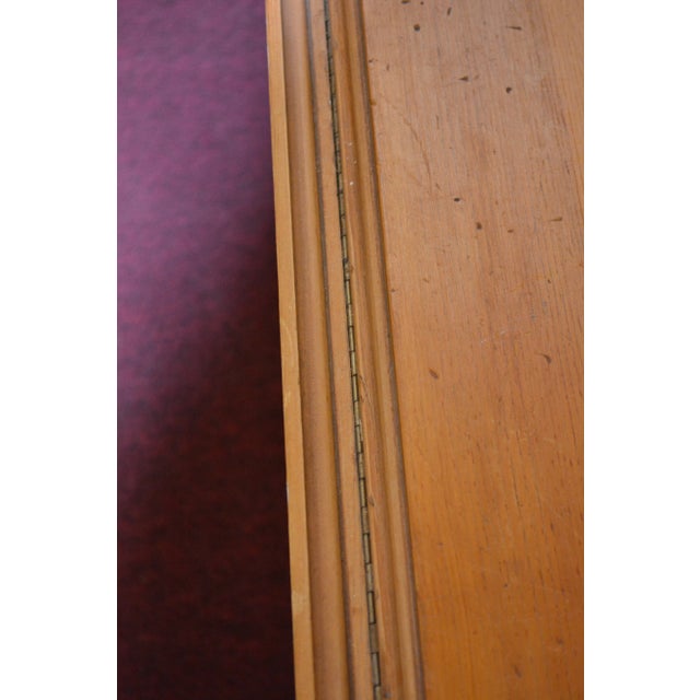 Vintage Heavy Pine Wood Irish Wake Table Drop Leaf Long Oval Dining Kitchen Farmhouse Work For Sale - Image 10 of 13
