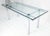 Tobia Scarpa Chrome Base Rectangle Glass Top 4 Cylinder legs Dining Table Mint! For Sale - Image 6 of 12