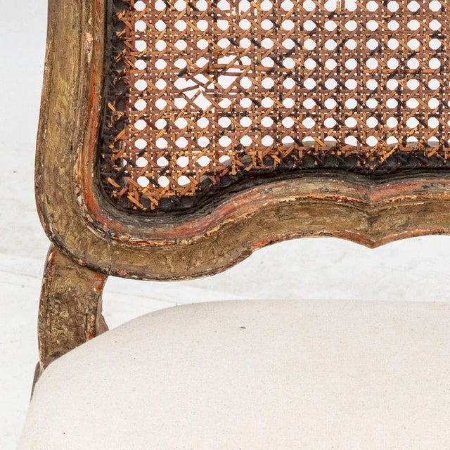 French Provincial Painted Wood Side Chairs, Pair For Sale - Image 4 of 6