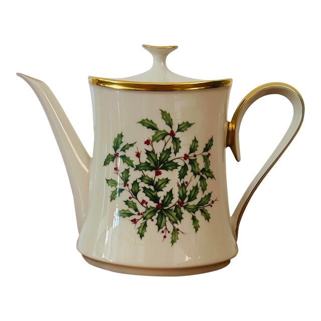 1990s Holiday by Lenox Coffee Pot, Discontinued For Sale