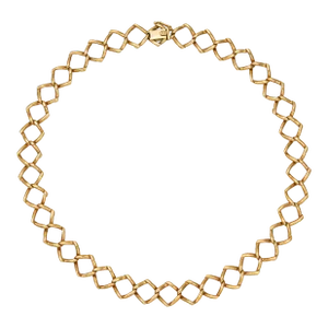 1981 Vintage Tiffany & Co Paloma Picasso Triangle Link 18k Gold Necklace