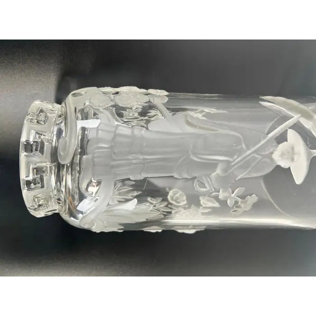 Verlys French Art Glass “Mandarin” Vase Frosted & Clear Relief Design Circa 1930 For Sale - Image 17 of 18