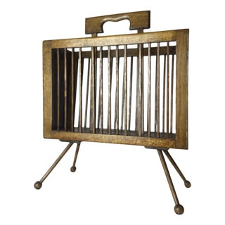 Mid-Century Magazine Rack in White Oak and Mahogany Stain, 1950s For Sale