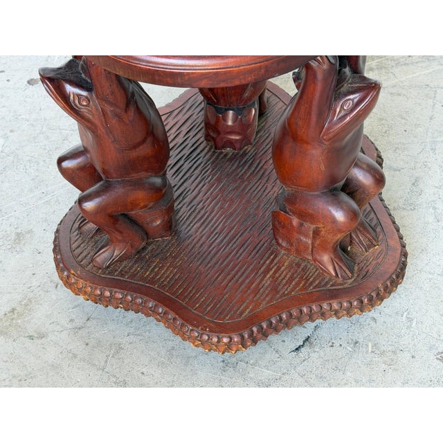 Wood Pair of Carved Hardwood “Frog Prince” Figural Planters, Atrib. Maitland Smith For Sale - Image 7 of 17