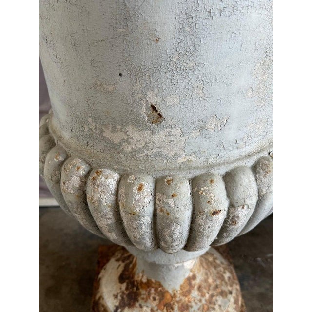 Set of 4 19th Century French Cast Iron Garden Urns For Sale - Image 11 of 18