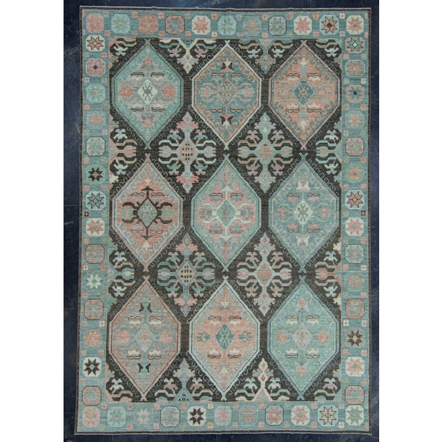 Teal Turkish Oushak Rug 8'6" x 12'4" #20050 For Sale - Image 8 of 8
