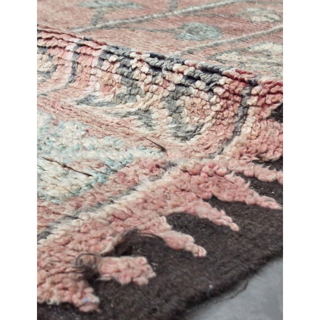 Mid-Century Modern Vintage Pink Moroccan Rug - 12.1 X 5.5 Ft For Sale - Image 3 of 8