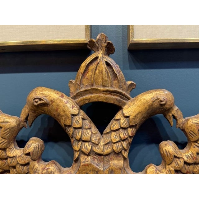 Wood 19th Century Italian Giltwood Crest For Sale - Image 7 of 7
