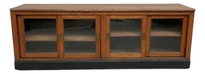 Oak Sideboard with Glass Doors, 1950s