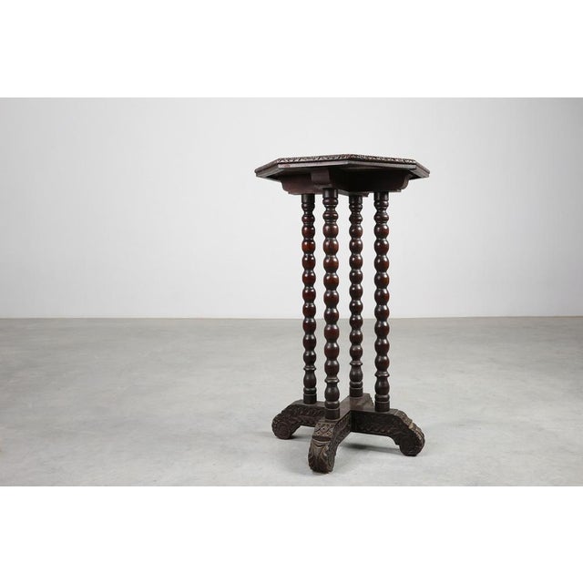 Baroque French Rustic Side Table in Oak, 1850s For Sale - Image 10 of 11
