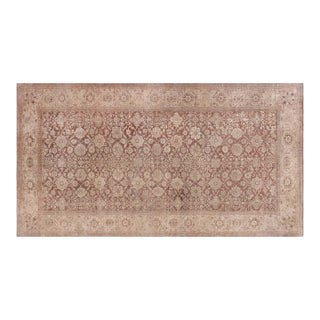 Fine 1920s Persian Sultanabad Brown Handmade Wool Rug For Sale