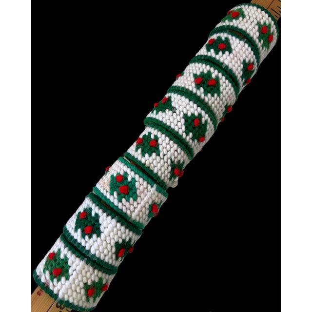 Holiday Christmas Needlepointed Napkin Rings- Set of 8 Red Green White Vintage For Sale - Image 11 of 12