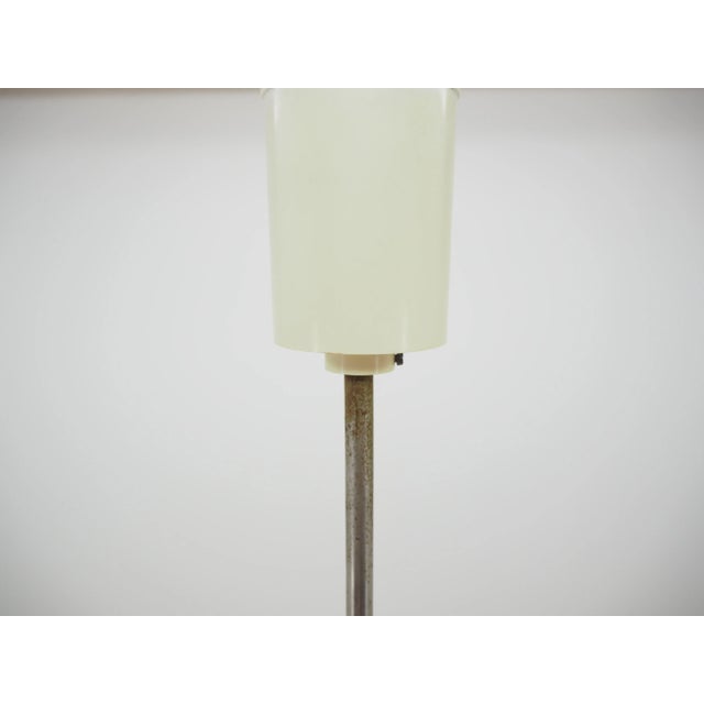 Mid-Century Glass and White Bakelite Chandelier, Czechoslovakia, 1960s For Sale - Image 4 of 13