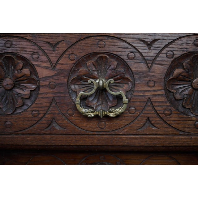 Carved Oak Wardrobe, Brittany, France, 1900 For Sale - Image 12 of 15