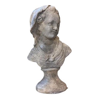 1930s Terracotta Sicilian Sculpture of a Young Girl For Sale