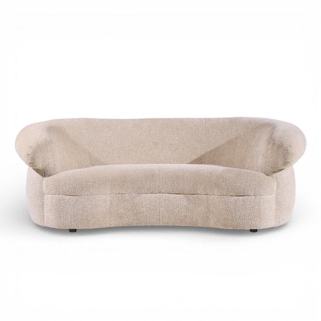 Preview Post Modern Kidney Shape Sofa This sofa measures: 90 wide x 44 deep x 33 inches high, with a seat height of 18.5...