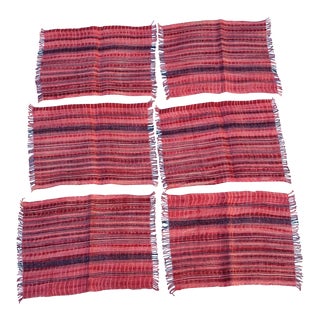 Wax Resist Tie Dye Homespun Placemats- Set of 6 For Sale
