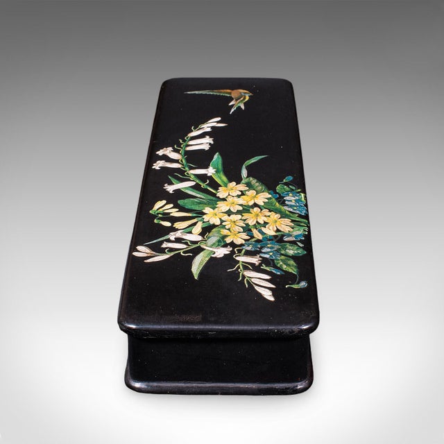 Vintage Japanned Pen Box, Japanese, Lacquer, Calligrapher's Quill Case, Art Deco For Sale - Image 4 of 10