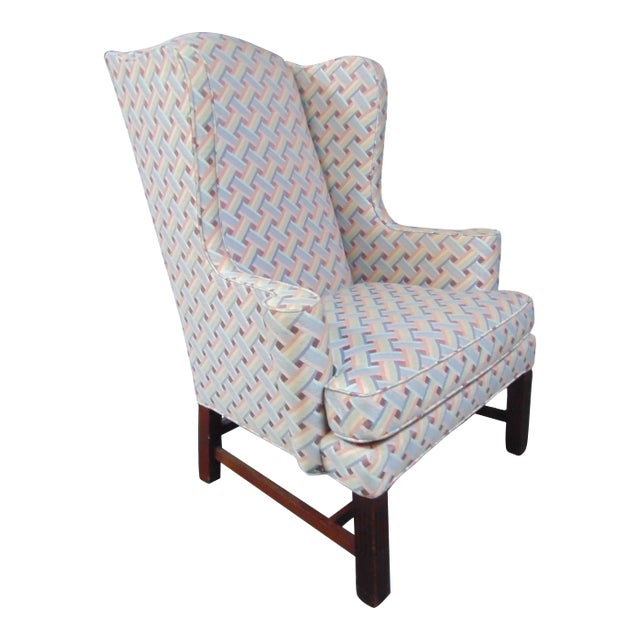 Hickory Chair Co Chippendale Style Mahogany Wing Chair For Sale