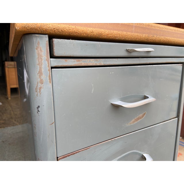 1960s Vintage Mid Century Modern Metal Tanker Desk For Sale - Image 10 of 12