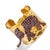 Guardian Purple Elephant Gold Chunky Adjustable Ring, Size 4 For Sale - Image 4 of 6