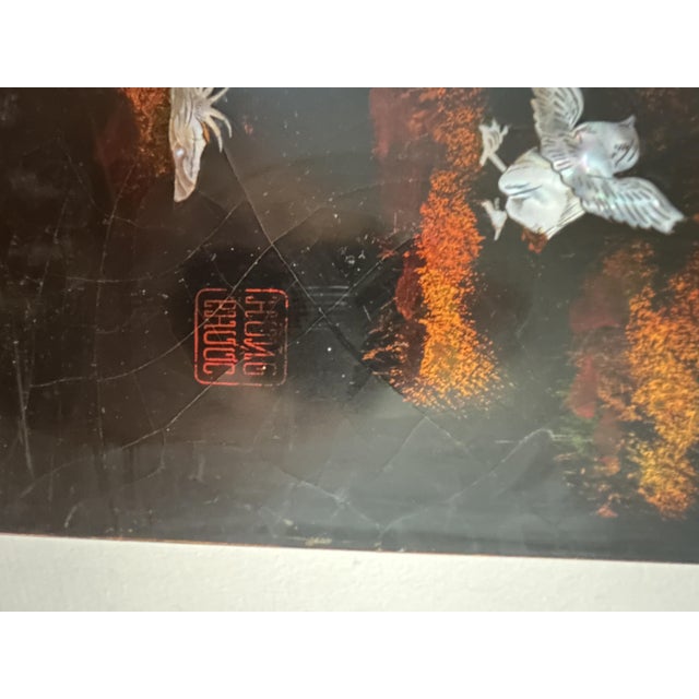 Vietnamese Lacquer Panel from Hong Phuoc, 1950s For Sale - Image 12 of 14