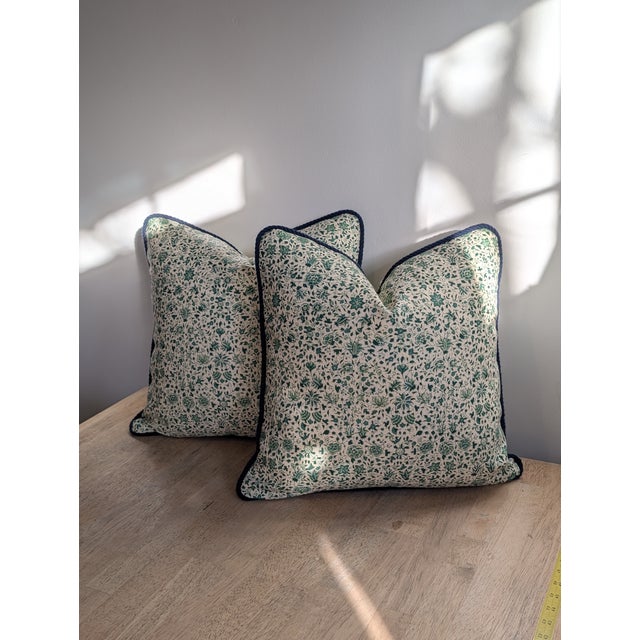 Custom Soane Britain Jasmine & Frangipani Pillows - 18" Pair and 11x14" Pair For Sale - Image 11 of 13