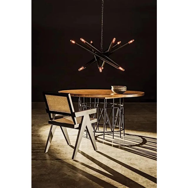 Noir NOIR Silberman Dining Table, Dark Walnut W/Black Iron Base For Sale - Image 4 of 4