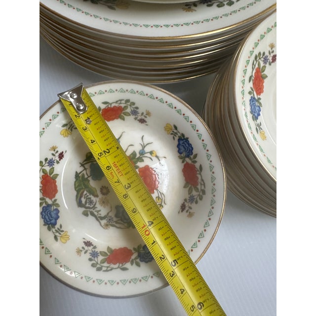Vintage 1960 Aynsley and Sons England Hand Painted "Famille Rose" 56pc Dinner Set for 8 For Sale - Image 16 of 18