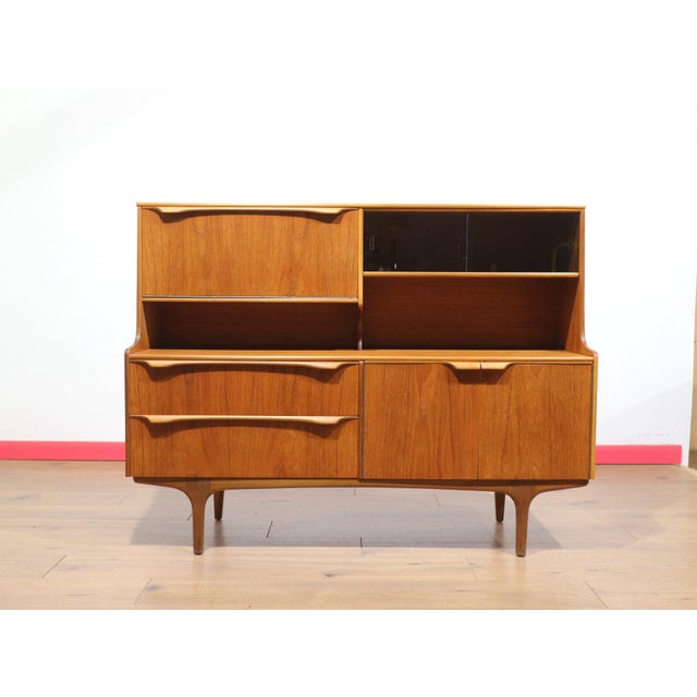 Mid Century Modern Vintage Teak Highboard Credenza Sideboard by S Form Danish Style For Sale - Image 14 of 15