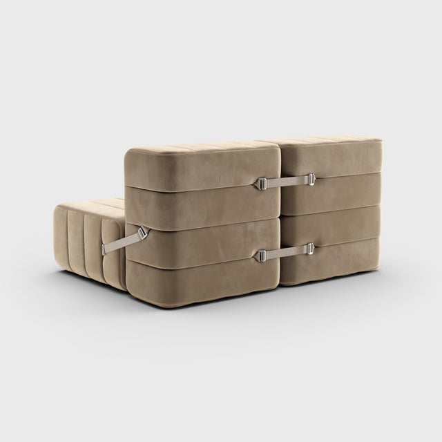 Contemporary Curt Modular 2-Seater Sofa in Barcelona Velvet Fabric from Ambivalenz, Set of 4 For Sale - Image 3 of 9