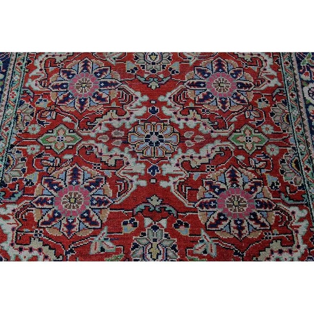Red 1920s Old Persian Mahal Runner Rug 4’0″ X 18’0″ For Sale - Image 8 of 12