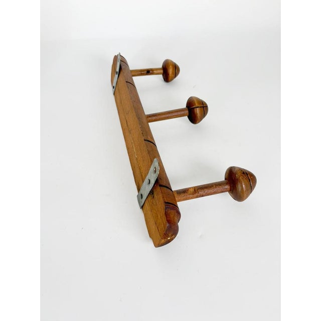 Black French Provincial Brown Wooden Coat Rack, France, 1930s For Sale - Image 8 of 12