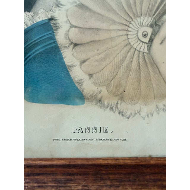 American Mid 19th Century "Fannie" Currier & Ives Lithograph For Sale - Image 3 of 4