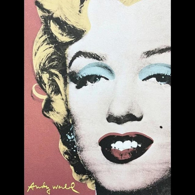 Andy Warhol (after) "Marilyn Monroe brown-red" print, size 60 x 60 cm, plate signed bottom right, numbered with pencil on...