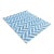 Handmade Cotton Flat Weave Rug. Zig Zag Stone Washed Sky Blue & White Striped Dhurrie - 10'x14' For Sale