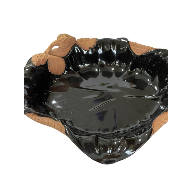 Italian 1990s Italian Pottery Bowl With Black Gloss Finish For Sale - Image 3 of 6